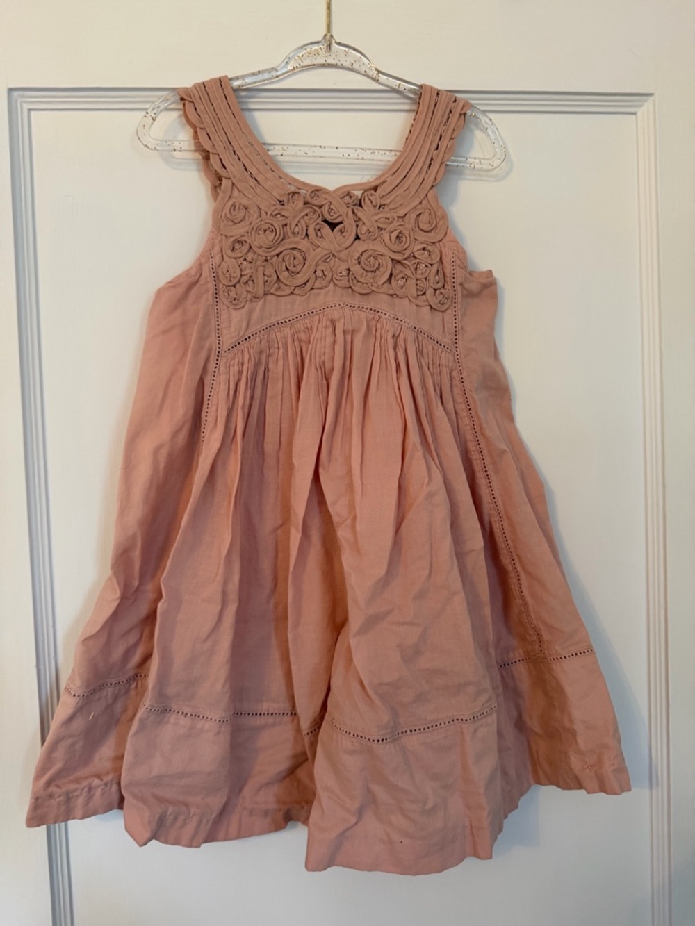 Stella McCartney Kids Rose-Trim Sleeveless Pink Dress